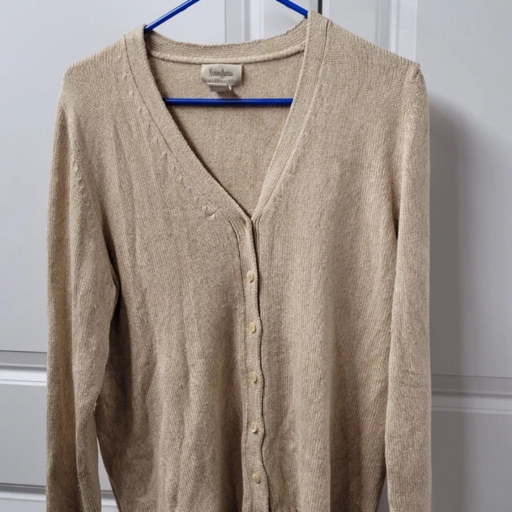 Neiman Marcus Cardigan Sweater Women's Size: XL Silk Blend Button